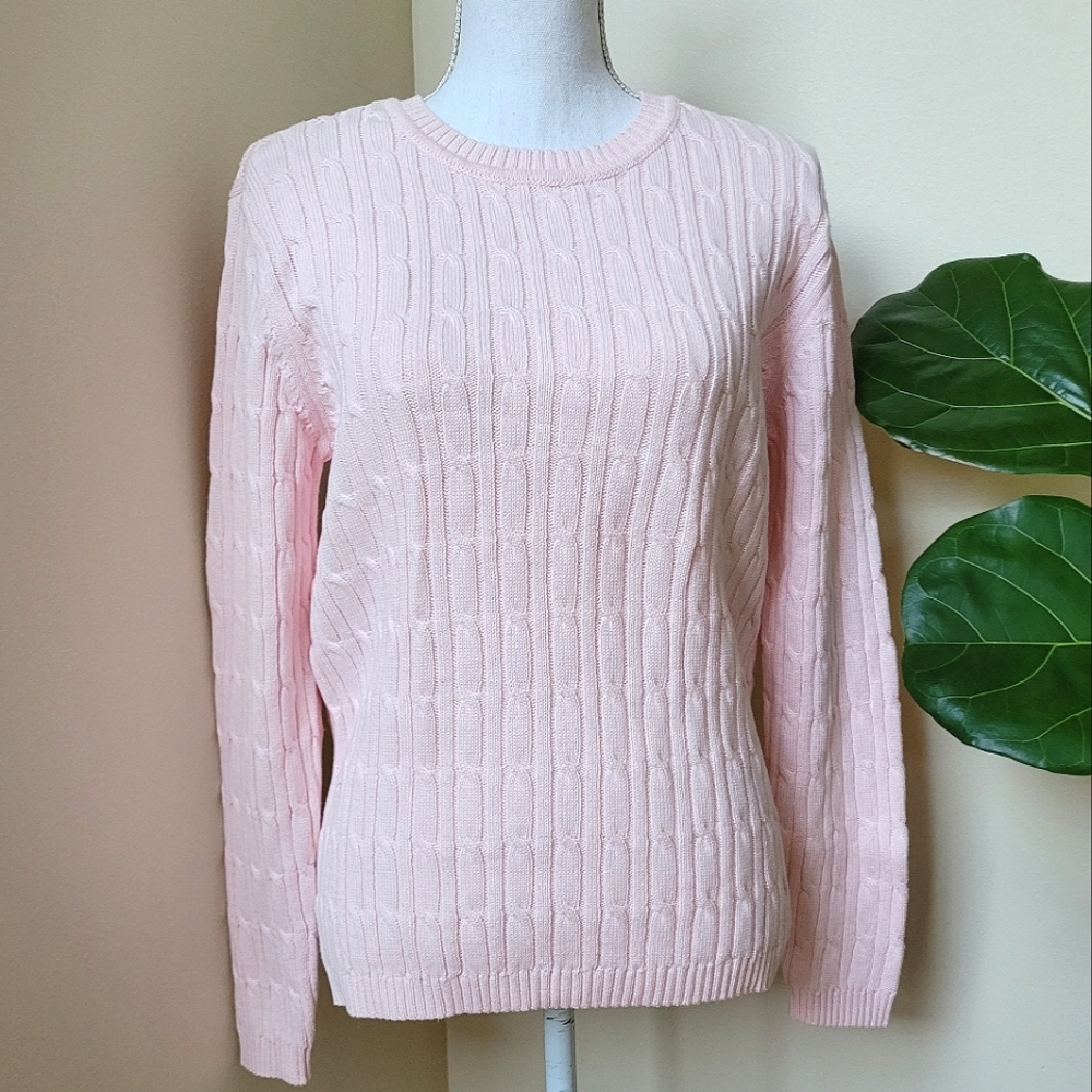 Pink Cable Knit Sweater Karen Scott  Nwt
